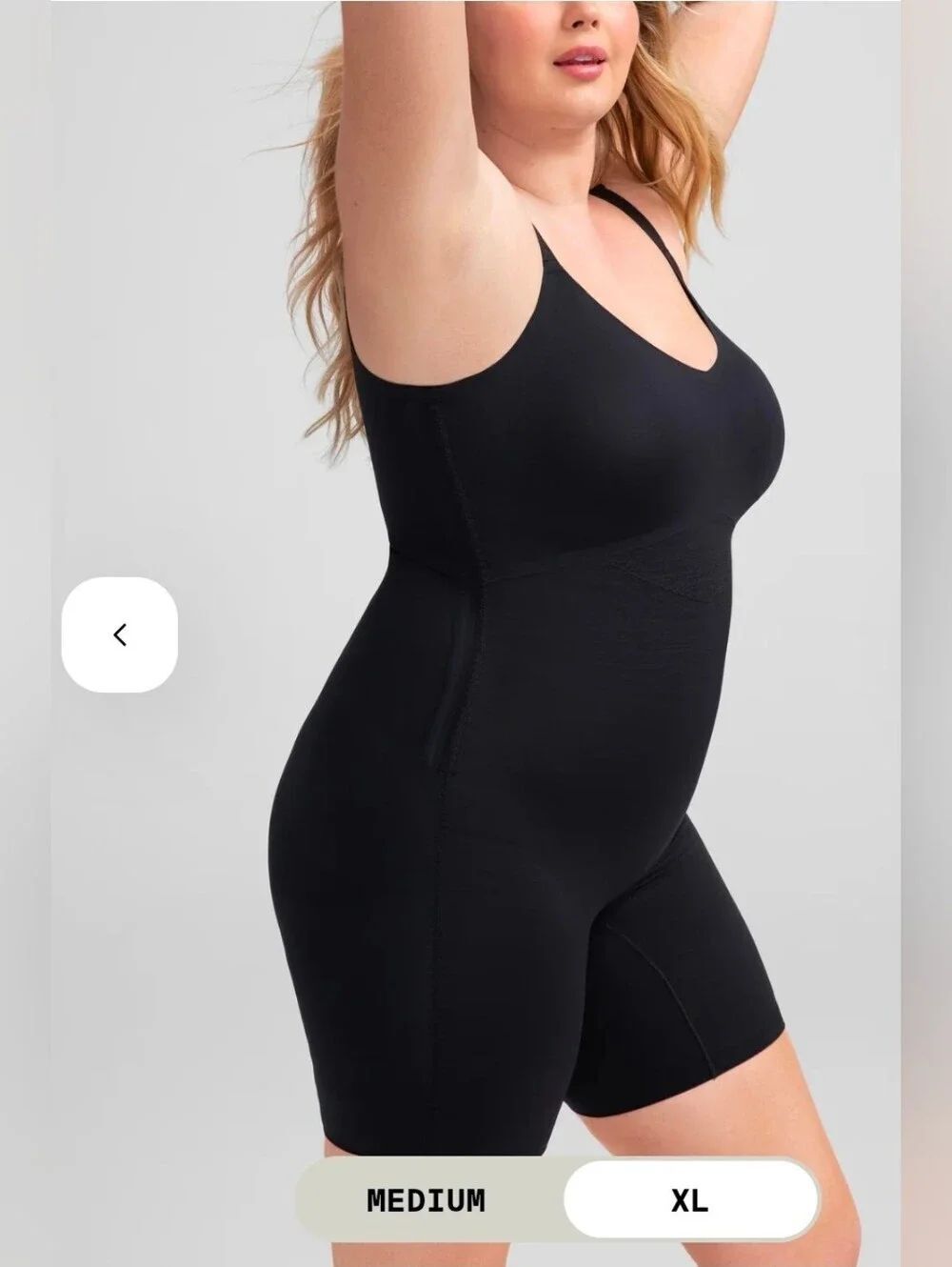 Honeylove Mid-Thigh BodySuit 3x Black - Picture 2 of 7
